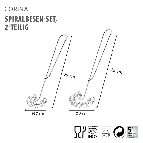 -GEFU- "CORINA" Spiralbesen-Set 2-teilig Edelstahl