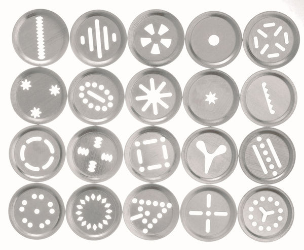 -GEFU- Big Sale "COOKIE" Gebäckpresse +Backmatte Silikon, 20 Motiv-Lochscheiben und 4 Spritztüllen,