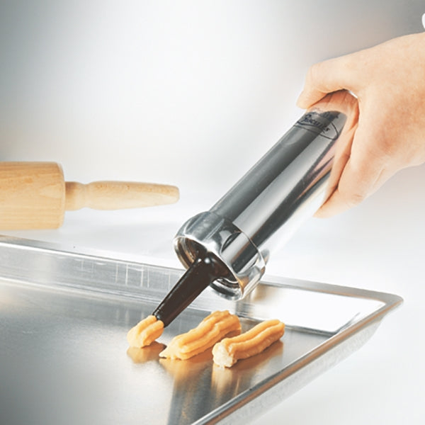 -GEFU- Big Sale "COOKIE" Gebäckpresse +Backmatte Silikon, 20 Motiv-Lochscheiben und 4 Spritztüllen,