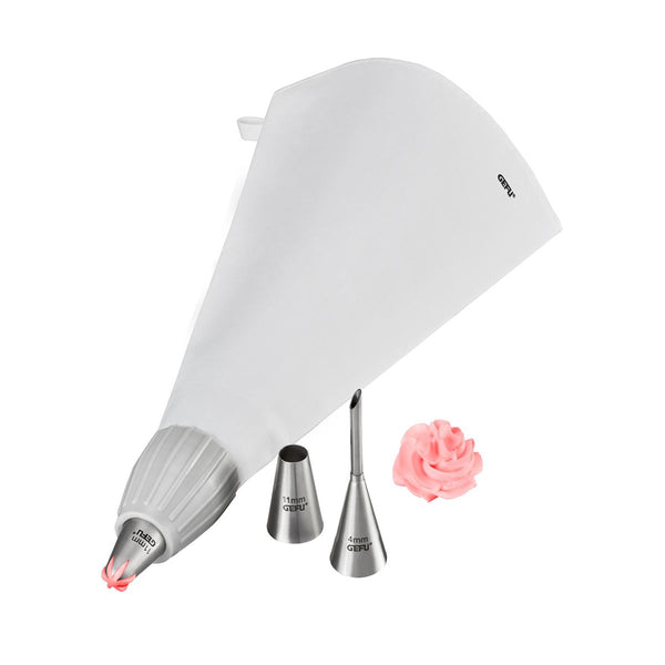 -GEFU- "DECORE" Spritzbeutel-Set 5-teilig, Edelstahl Baumwolle Kunststoff