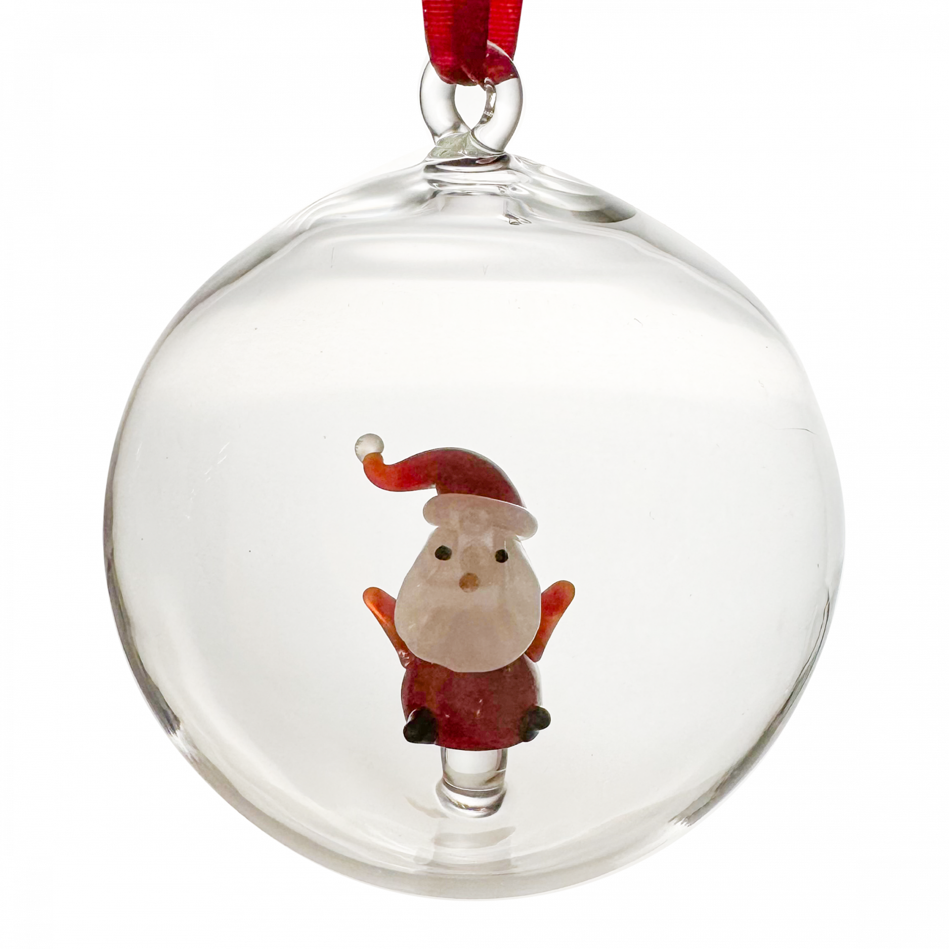 -Paul Nagel- Weihnachtskugel Glas mit Weihnachtsmann, 8cm