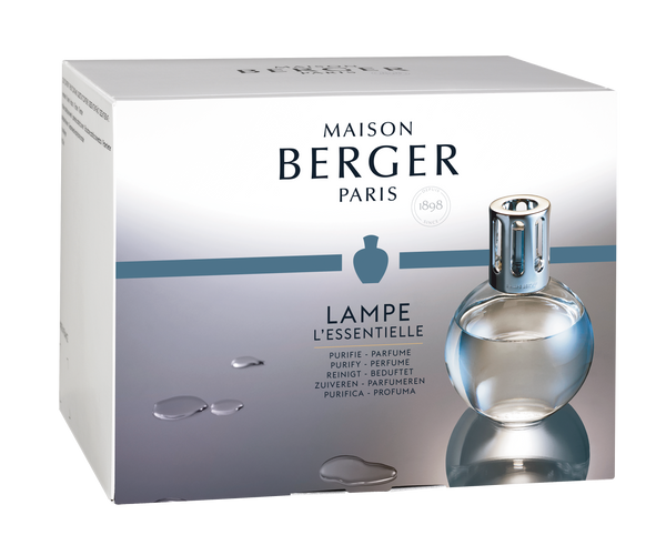 -Maison Berger Paris- Lampe Berger-Set Essentielle Rund, Glas, +250ml Ceresse de Coton , +250ml Neutre Essentielle AIR PUR
