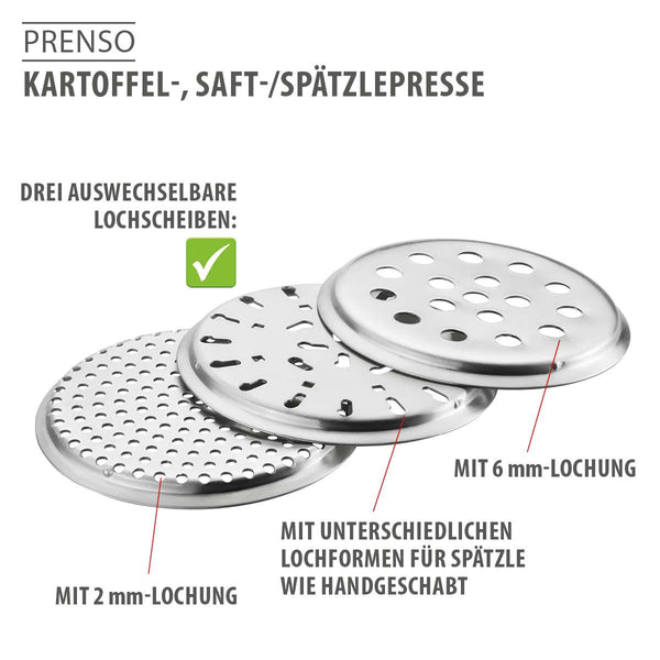 -GEFU- "PRENSO" Kartoffel-, Saft-, Spätzleprtesse