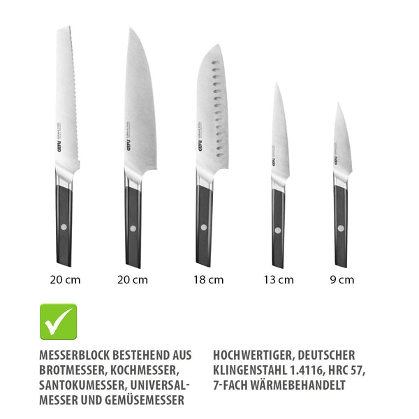 -GEFU- "ACURO" Messer-Set inkl. Messerblock, 6-teilig