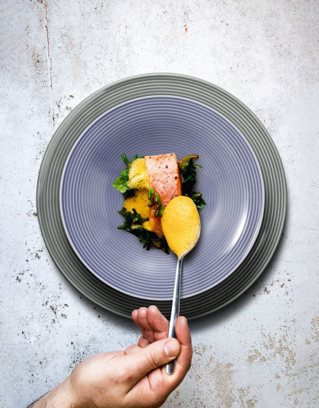 -Seltmann Weiden-, "Beat Color Glaze" Foodbowl 20cm mit Rillenrelief