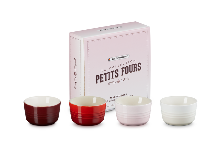 -Le Creuset- "Petits Fours" 4er-Set Mini-Förmchen aus Steinzeug