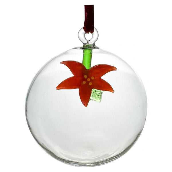 -Paul Nagel- Weihnachtskugel Glas mit Weihnachtsstern, 8cm
