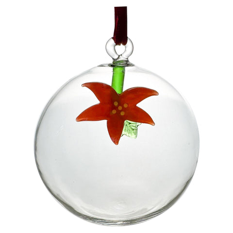 -Paul Nagel- Weihnachtskugel Glas mit Weihnachtsstern, 8cm