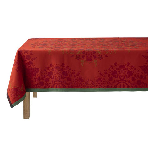 -Le Jacquard Francais- LIM Tischdecke 120x120 "Féerie" Sucre d'Orge 100% Baumwolle
