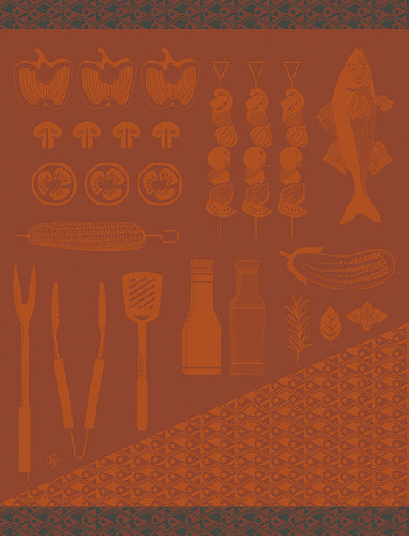 -Le Jacquard Francais- Geschirrtuch 80x60cm "Braise" 100% Baumwolle