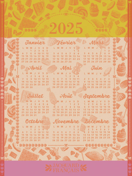 -Le Jacquard Francais- Geschirrtuch "Calendrier 2025 Gourmandises" 60x80cm Baumwolle