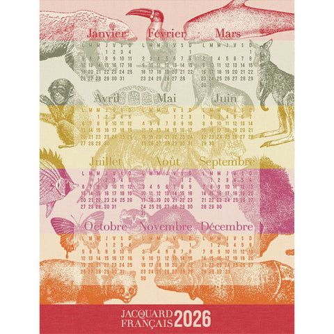 -Le Jacquard Francais- LIM Kalendertuch 2026 "Échappée Animalière"