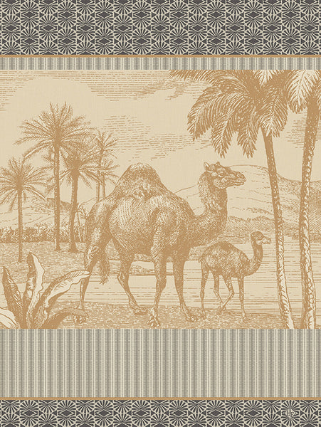 -Le Jacquard Francais- Geschirrtuch 80x60cm "Dune Dromadaire" 50% recycelte Baumwolle/ 50% neue Baumwolle