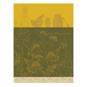 -Le Jacquard Francais- Geschirrtuch 80x60cm "Moutarde en Fleurs" 100% Baumwolle