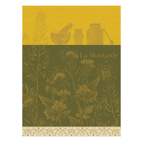 -Le Jacquard Francais- Geschirrtuch 80x60cm "Moutarde en Fleurs" 100% Baumwolle