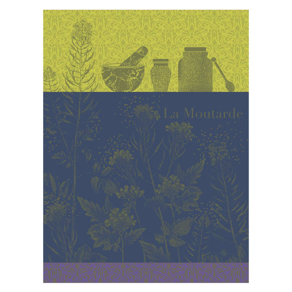 -Le Jacquard Francais- Geschirrtuch 80x60cm "Moutarde en Fleurs" 100% Baumwolle