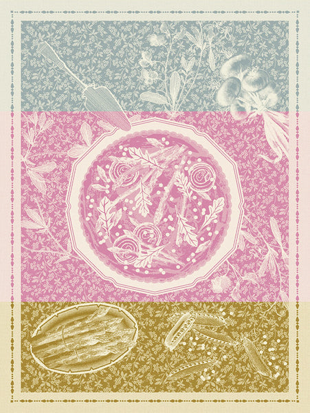 -Le Jacquard Francais- Geschirrtuch 80x60cm "Tarte Printaniere" 100% Baumwolle