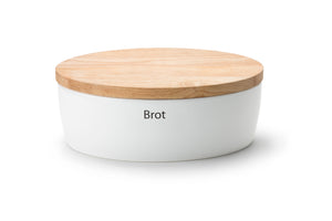 Brottopf oval Keramik mit Holzdeckel, 36x23x13,5cm