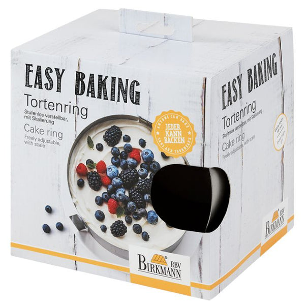 "Easy Baking" Tortenring extra Hoch, von 18cm bis 30cm, Hoch 15cm