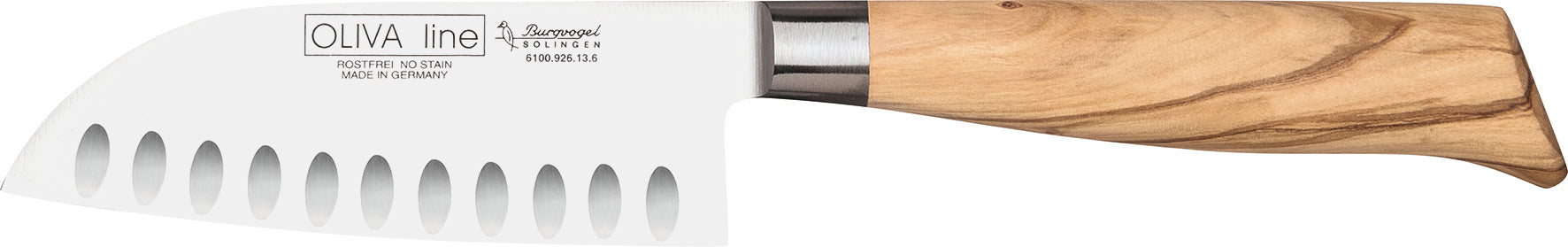 -Burgvogel Cutlery Solingen- Santokumesser mit Kulle Klinge kurz 13,6cm "OLIVA line"