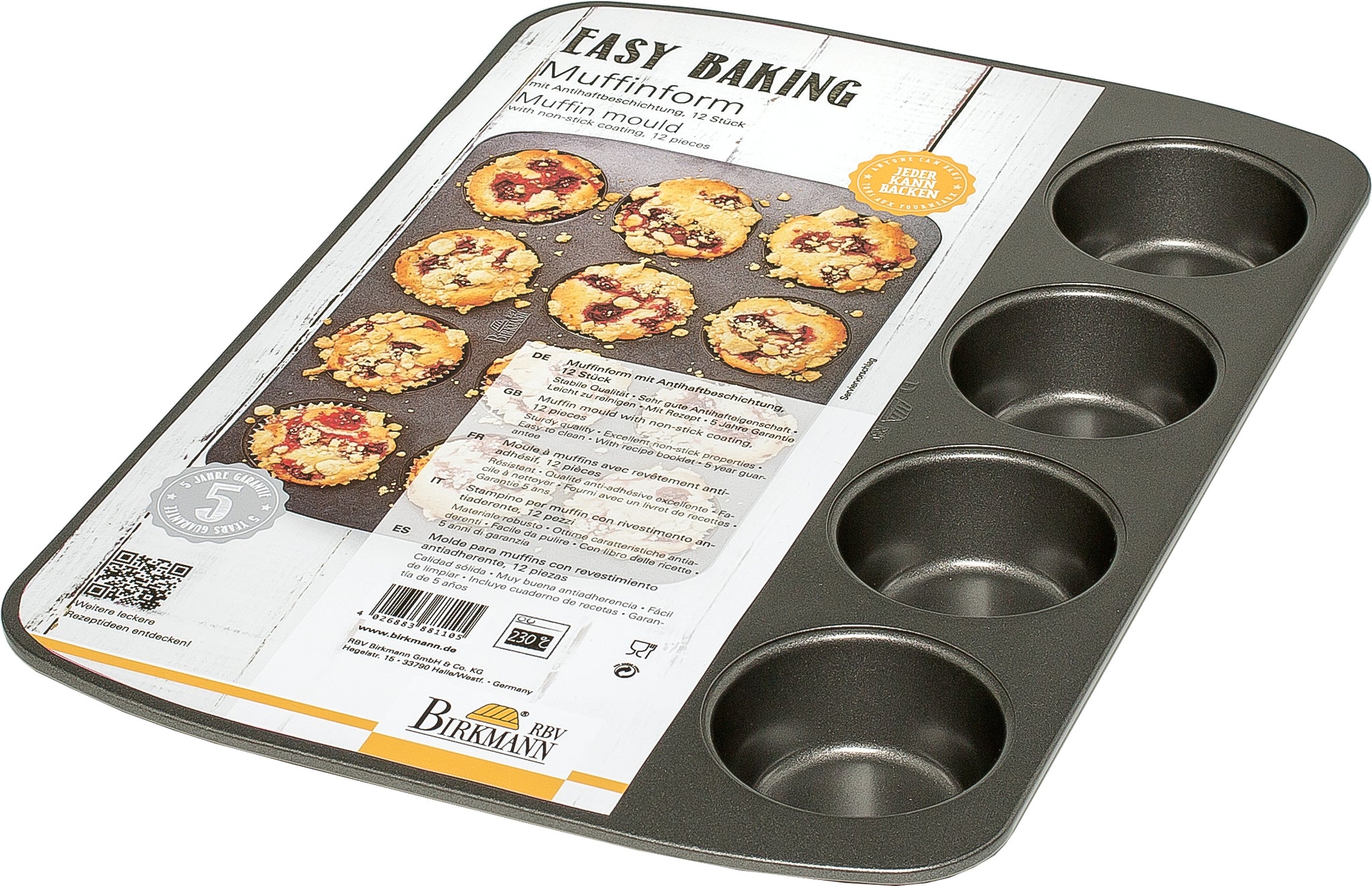 "Easy Baking" Muffinform groß für 12Stück -Marken-Antihaftbeschichtung